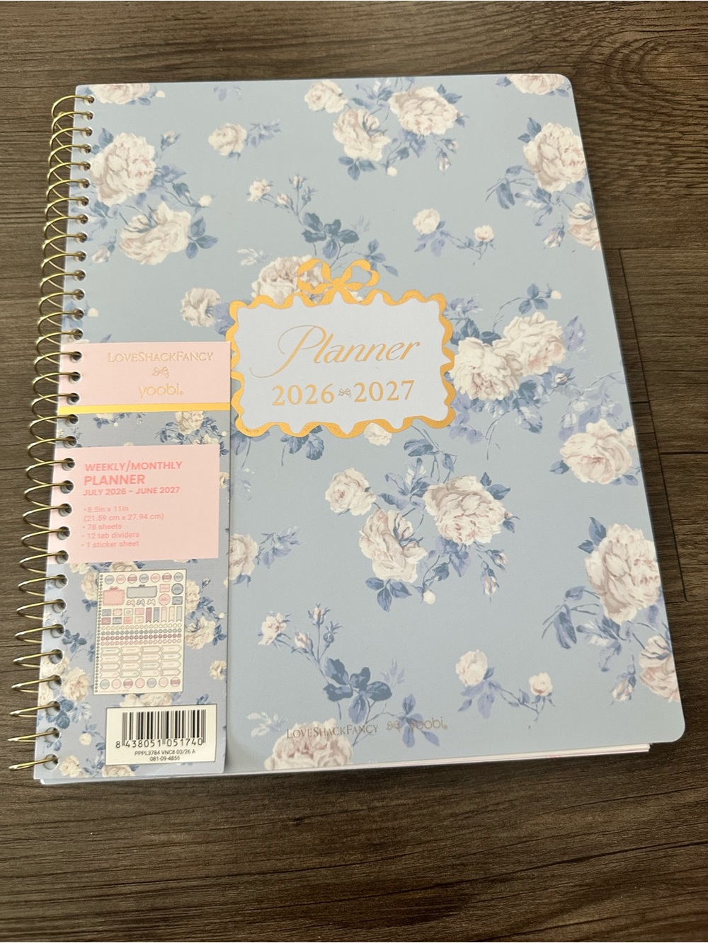 💙🎯 LoveShackFancy x Target - Yoobi Weekly Planner Whisper Blue - Picture 3 of 7